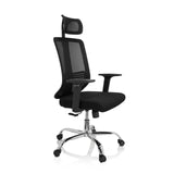 Black Home Office Chair ZH 200 with mesh back and five-caster base by hjh OFFICE – 360-degree view (front three-quarter view 60°)