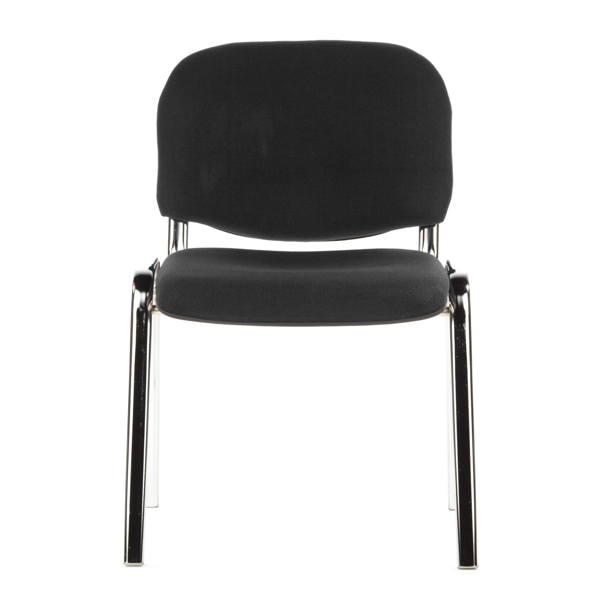 Black Four-legged chair XT 600 C with padded seat and backrest by hjh OFFICE – 360-degree view (front view 0°)