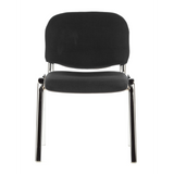 Black Four-legged chair XT 600 C with padded seat and backrest by hjh OFFICE – 360-degree view (front view 0°)