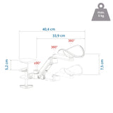 Technical drawing of the Armrest RELEX RT1 with a length of 40.4 cm and a load capacity of 5 kg by hjh OFFICE