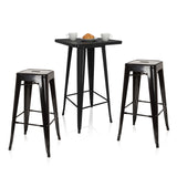 Bar Table Set Vantaggio Set in black with a square high table and two matching bar stools by hjh OFFICE