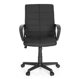 Black Home Office Chair STAR-TEC CL300 with armrests and five-caster base by MyBuero – 360-degree view (front view 0°)