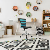 Children's Swivel Chair KIDDY COMFORT I in grey and turquoise with metal castor base by hjh OFFICE