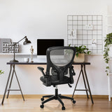 Black Home Office Chair BELIO with mesh backrest and armrests by hjh OFFICE