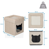 Dimensional drawing of the Cat house PAWY ES with 40 × 40 cm and a maximum load of 15 kg by hjh LIVING