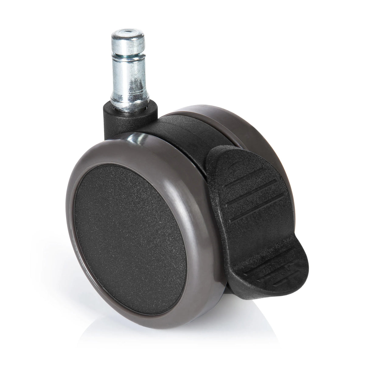 Black Castors 5x ROLO STOP 11mm/65mm for hard floors with locking brake by hjh OFFICE – 360-degree view (front view 0°)