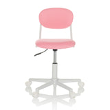 Pink Swivel Chair – Children KIDDY BASE I with five-star base and five castors by hjh OFFICE – 360-degree view (front view 0°)