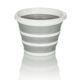 Grey-white Folding container CLEAN SILR with fold structure and white rim by hjh OFFICE – 360-degree view (side profile 90°)