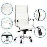 Professional Executive Chair PARMA 20 in cream white with details of upholstery, armrests, gas spring and castors by hjh OFFICE