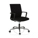 Black Professional Office Chair MOVE-TEC 3D with armrests and five-caster base by hjh OFFICE – 360-degree view (front three-quarter view 40°)