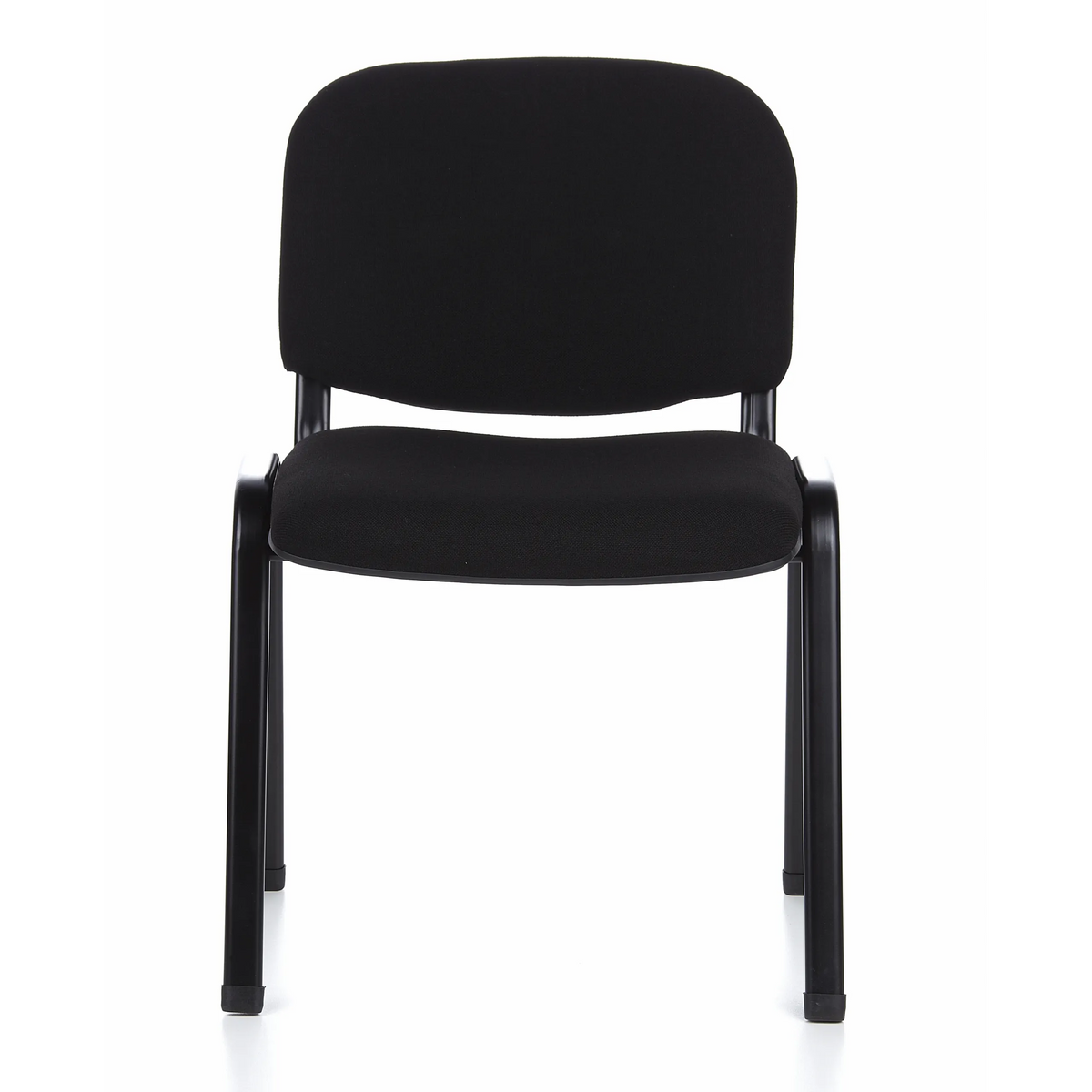 Black Four-legged chair XT 600 with padded seat and backrest by hjh OFFICE – 360-degree view (front view 0°)
