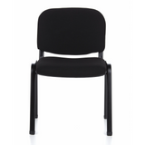 Black Four-legged chair XT 600 with padded seat and backrest by hjh OFFICE – 360-degree view (front view 0°)