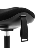 Black carrying strap on the seat of the Standing aid Balance Sit Ergo by hjh OFFICE