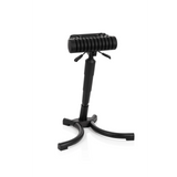 Black standing aid TOP WORK 33 with padded seat and three-legged base by hjh OFFICE – 360-degree view (front view 20°)