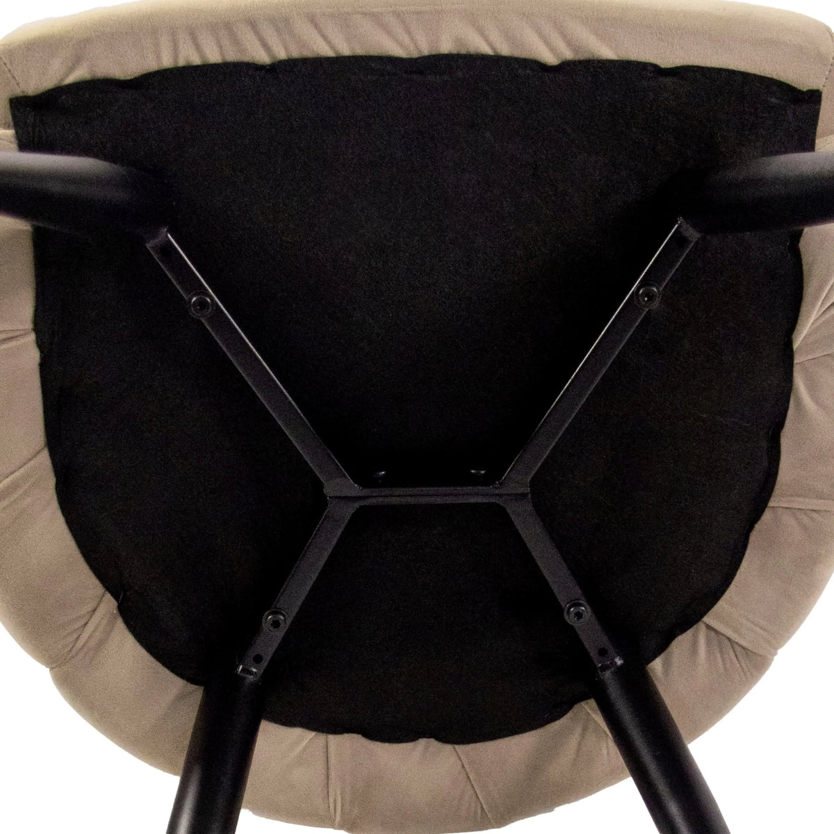 Underside of the frame and seat of the Dining chair SCALLORE in beige by hjh LIVING