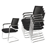 Stackable Cantilever chairs LEVIA V in black with chrome frame and armrests by hjh OFFICE