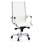 Cream white Professional Executive Chair PARMA 20 with cross stitching and five-caster base by hjh OFFICE – 360-degree view (front view 20°)