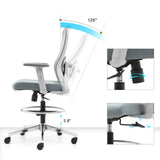 Adjustment mechanisms of the Top Work 44 W counter chair with 125° backrest tilt and 3.9" height adjustment by hjh OFFICE