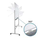 360-degree rotation mechanism of the MULTIBOARD I Whiteboard in white and silver by hjh OFFICE