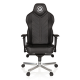 Black Gaming chair GAMEBREAKER COLOSSUS with armrests and a glossy five-caster base by hjh OFFICE – 360-degree view (front view 0°)
