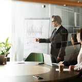 Silver Whiteboard MULTIBOARD with diagrams and notes in a meeting room by hjh OFFICE