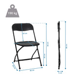 Technical drawing of the Outdoor chair TUDELA XXL B with a height of 80 cm and a load capacity of 190 kg by hjh OFFICE
