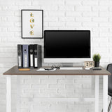 Office Desk WORKSPACE LIGHT I in walnut and white, 120 × 60 cm by hjh OFFICE