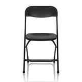 Black Outdoor chair TUDELA XXL B with simple backrest and metal frame by hjh OFFICE – 360-degree view (front view 0°)