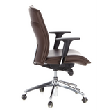 Dark brown Luxury Executive Chair MURANO 10 with armrests and five-caster base by hjh OFFICE – 360-degree view (side profile 100°)