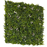 Green Plant mat MORE GREEN I with fern leaves and small white flowers by hjh OFFICE – 360-degree view (rear three-quarter view 120°)