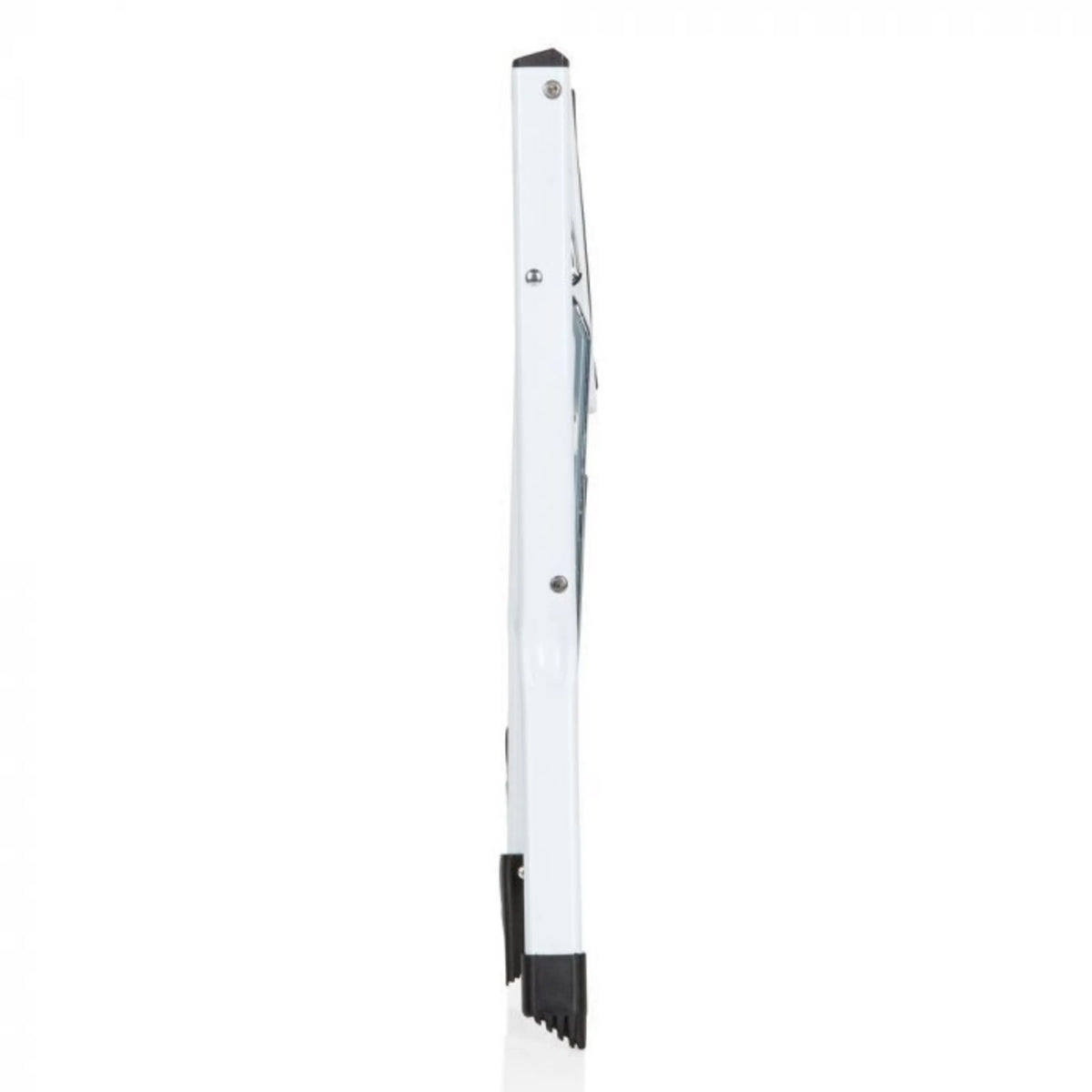 Side view of the white Folding Ladder SOLID W1 with black feet by hjh OFFICE