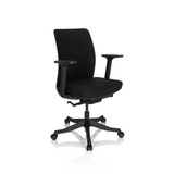 Black Professional Office Chair SENATOR with armrests and a five-caster base by hjh OFFICE – 360-degree view (front three-quarter view 40°)