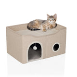 Beige Cat cave PAWY EB with play balls and lying surface for one cat by hjh LIVING