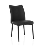 Black Dining chair VISETO with a high backrest and four legs by hjh LIVING – 360-degree view (front three-quarter view 30°)
