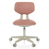 Pink Swivel Chair – Children KID CLASSIC with padded seat and five-caster base by hjh OFFICE – 360-degree view (front view 0°)