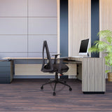 Black Home Office Chair FALUN BASIC with mesh backrest and armrests by hjh OFFICE