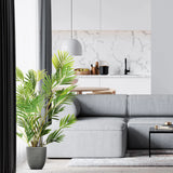Green artificial plant ARECA I in a grey textured pot by hjh OFFICE