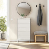 White BJORDAL chest of drawers with five drawers in a bright room by hjh LIVING