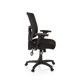 Black Professional Executive Chair IMPACT PRO with mesh back and five-caster base by hjh OFFICE – 360-degree view (side profile 80°)