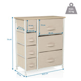 Dimensional drawing of the Chest of drawers FOLDRESS B with a height of 73 cm and a width of 63.5 cm by hjh LIVING