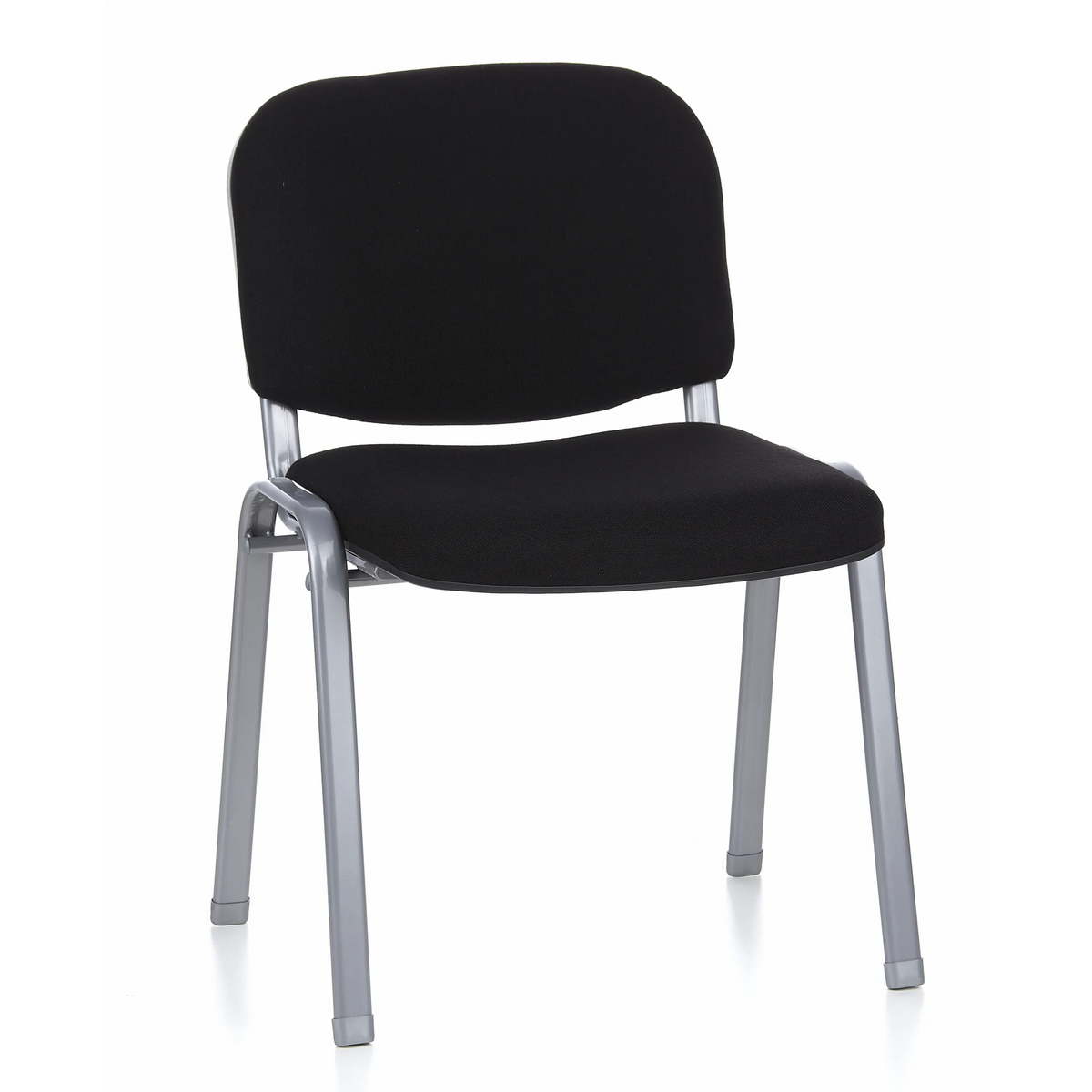 Black four-legged chair XT 600 S with silver-coloured frame by hjh OFFICE – 360-degree view (front view 20°)