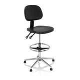 Black Counter chair TOP WORK 24 I with footrest and five-star metal base by hjh OFFICE