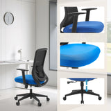 Blue seat and height-adjustable base of the Home Office Chair Sedito by hjh OFFICE