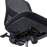 Underside of the seat with adjustment mechanism of the Minoro B Professional Office Chair in black by hjh OFFICE