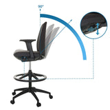 Adjustable backrest up to 90° of the Counter chair NESTORA WORK by hjh OFFICE