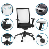 Black Professional Office Chair ASPEN with adjustable armrests and seat height by hjh OFFICE