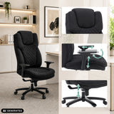 XXL Pullmann Gen2 swivel chair in black with adjustable armrests and height-adjustable base by hjh OFFICE