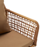 Braided armrest of the Tavaro Korvik upholstered chair in brown with matching seat cushion by hjh LIVING