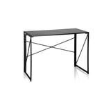Black Folding desk EASY UP MULTI with an X-brace for stability by hjh OFFICE – 360-degree view (front view 20°)