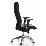 Black Luxury Executive Chair MURANO 20 with armrests and five-caster base by hjh OFFICE – 360-degree view (side profile 100°)